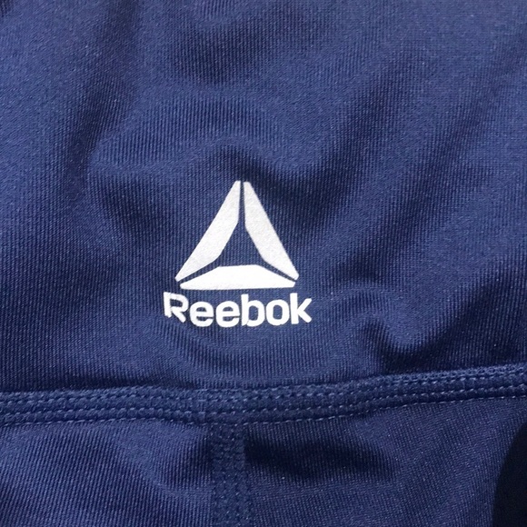 Reebok Navy Blue Diagonal Spell-out Leggings - Picture 8 of 9